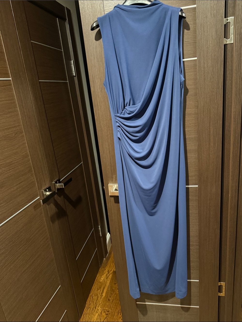 Zara Draped Maxi Dress in Blue